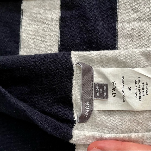 Vince cotton striped circle scarf/wrap EUC - Picture 4 of 5